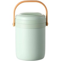 فلاسک غذا دسته چوبی سبز بزرگ jiajiali