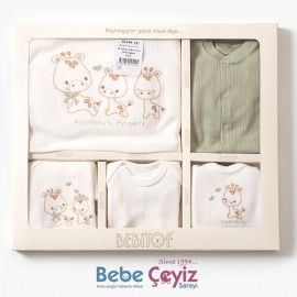 ست بیمارستانی ۱۰ تکه بِبیتوف Bebitof طرح زرافه رنگ سبز —3