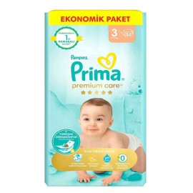 پوشک پریما پمپرز سایز 3 تعداد 52 عددی prima