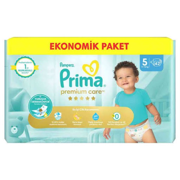 پوشک پریما پمپرز سایز 5 تعداد 42 عددی prima پوشک پریما پمپرز سایز 5 تعداد 42 عددی prima