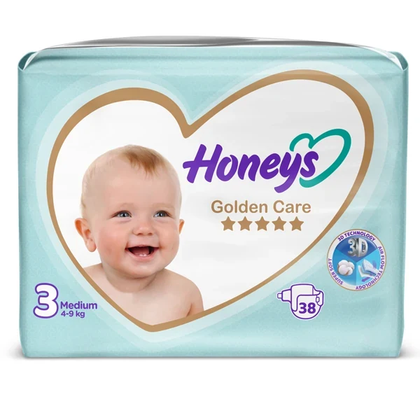پوشک هانیز Honeys سایز ۳ بسته ۳۸ عددی