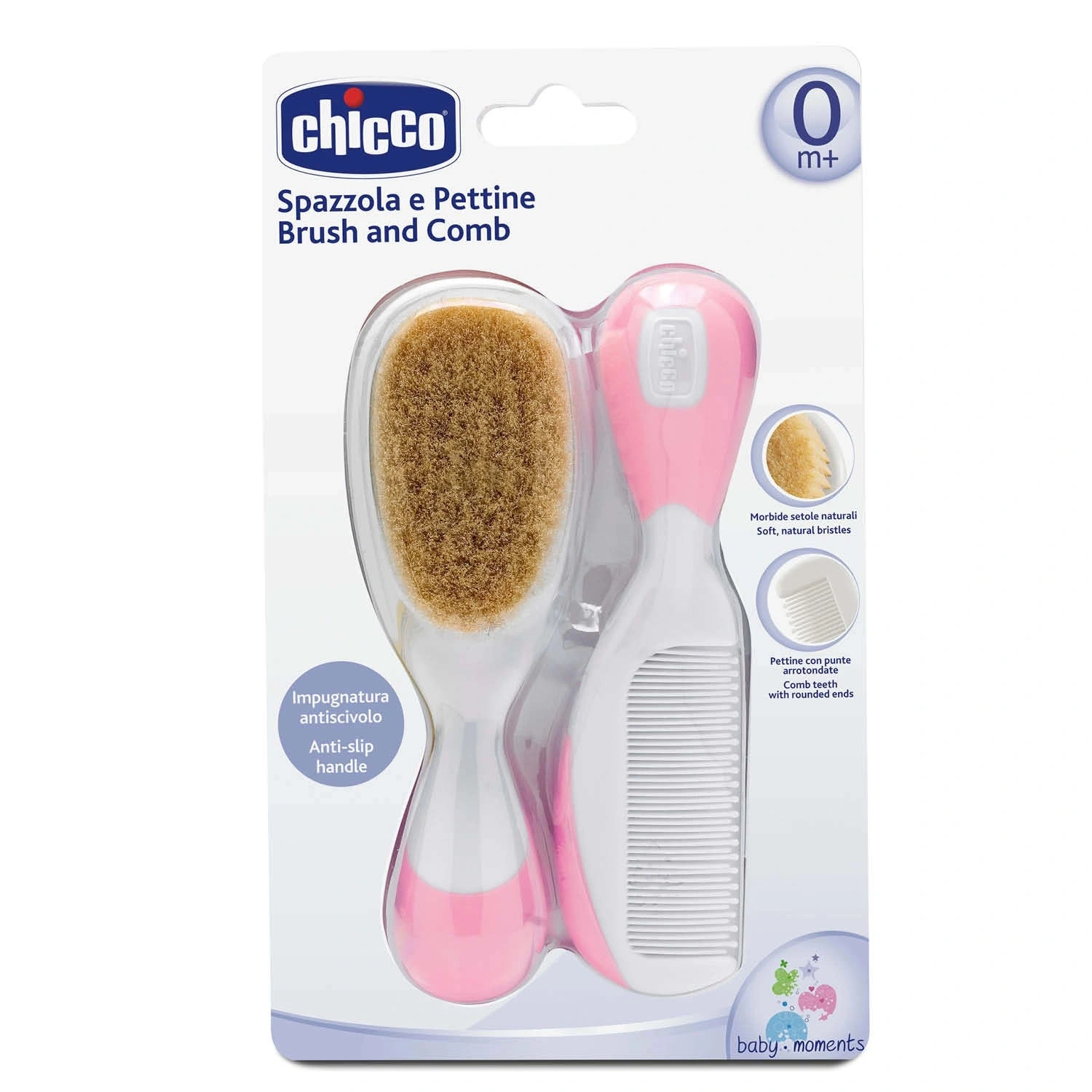 ست برس و شانه نوزاد چیکو Chicco رنگ صورتی —3
